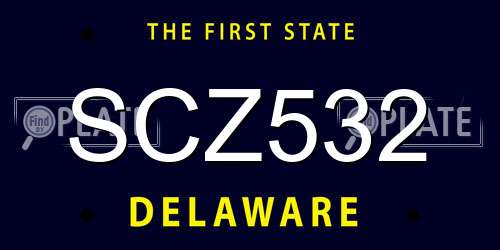 SCZ532 Delaware License Plate