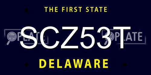 SCZ53T Delaware License Plate