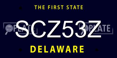 SCZ53Z Delaware License Plate