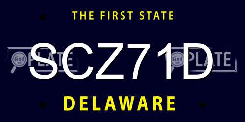 SCZ71D Delaware License Plate