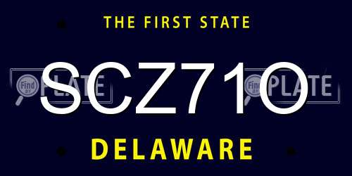 SCZ71O Delaware License Plate