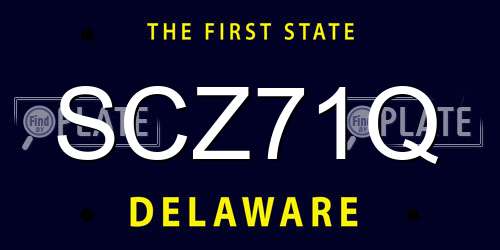 SCZ71Q Delaware License Plate