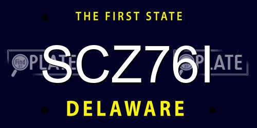 SCZ76I Delaware License Plate