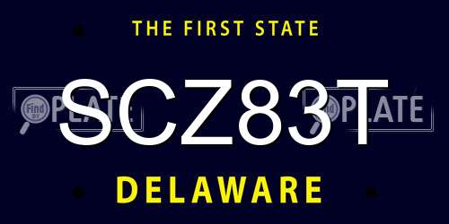 SCZ83T Delaware License Plate