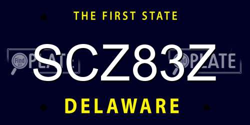 SCZ83Z Delaware License Plate