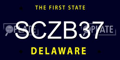SCZB37 Delaware License Plate