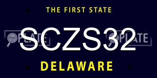 SCZS32 Delaware License Plate