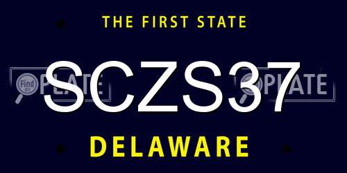 SCZS37 Delaware License Plate