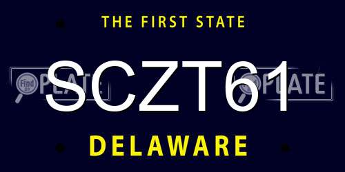 SCZT61 Delaware License Plate