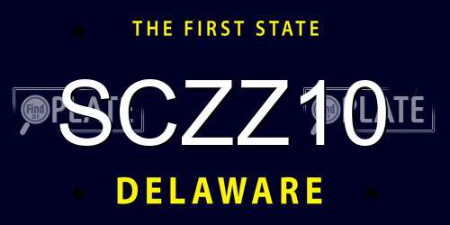 SCZZ10 Delaware License Plate