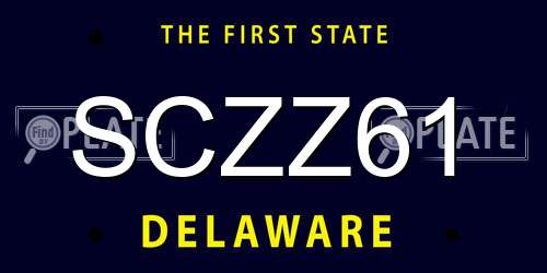 SCZZ61 Delaware License Plate