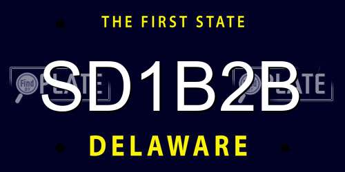 SD1B2B Delaware License Plate