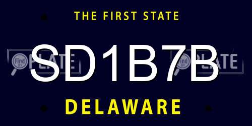 SD1B7B Delaware License Plate