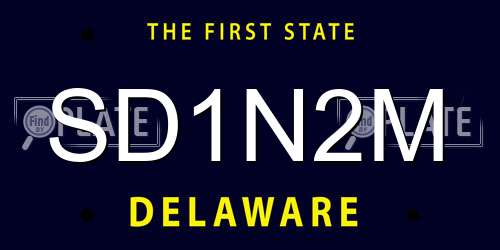 SD1N2M Delaware License Plate