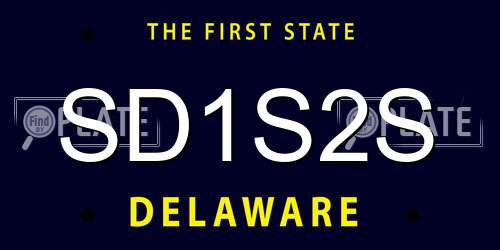 SD1S2S Delaware License Plate