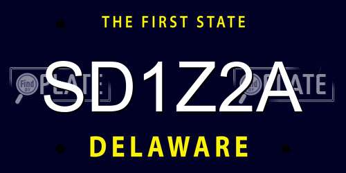 SD1Z2A Delaware License Plate