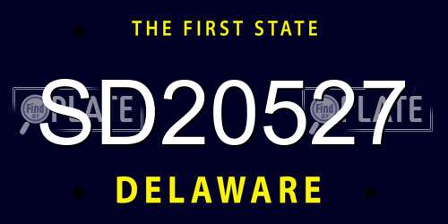 SD20527 Delaware License Plate