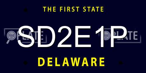 SD2E1P Delaware License Plate