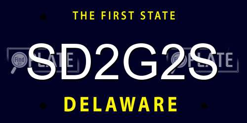 SD2G2S Delaware License Plate