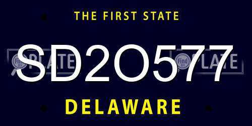 SD2O577 Delaware License Plate
