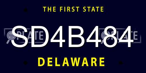 SD4B484 Delaware License Plate