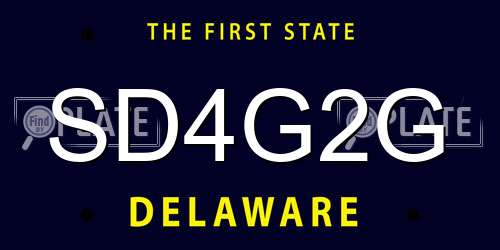 SD4G2G Delaware License Plate