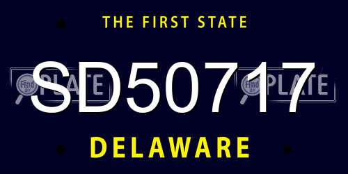 SD50717 Delaware License Plate