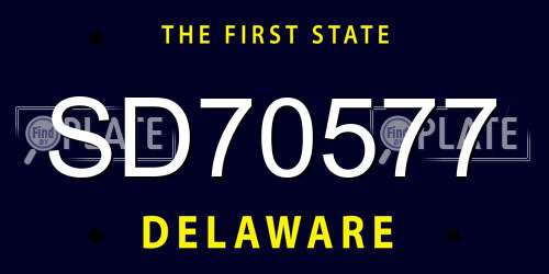 SD70577 Delaware License Plate