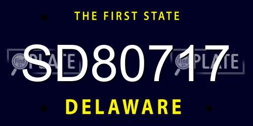 SD80717 Delaware License Plate