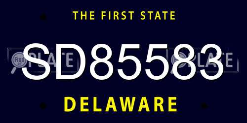 SD85583 Delaware License Plate
