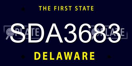 SDA3683 Delaware License Plate