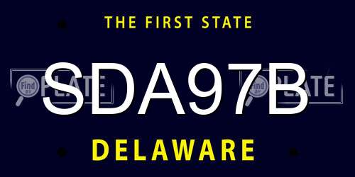 SDA97B Delaware License Plate