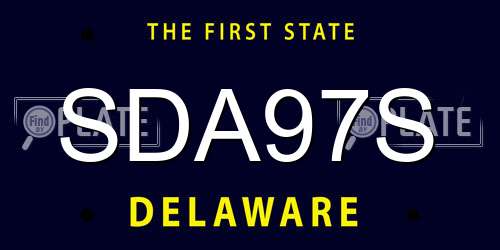 SDA97S Delaware License Plate