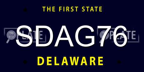 SDAG76 Delaware License Plate