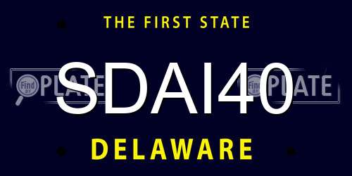 SDAI40 Delaware License Plate