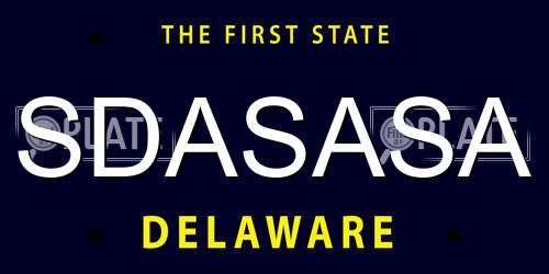 SDASASA Delaware License Plate