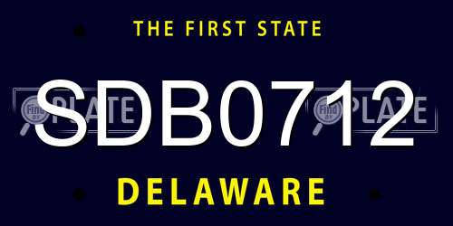 SDB0712 Delaware License Plate