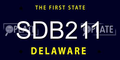SDB211 Delaware License Plate