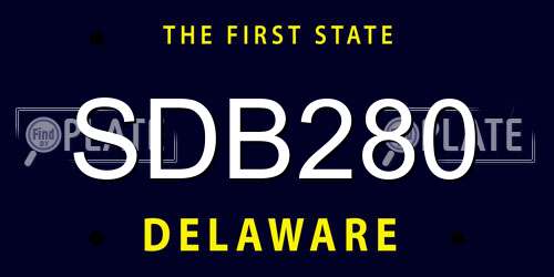 SDB280 Delaware License Plate