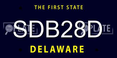 SDB28D Delaware License Plate