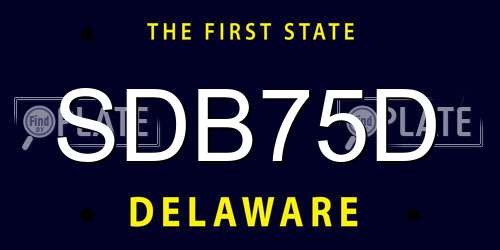 SDB75D Delaware License Plate