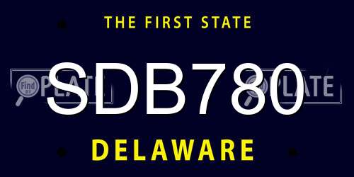 SDB780 Delaware License Plate