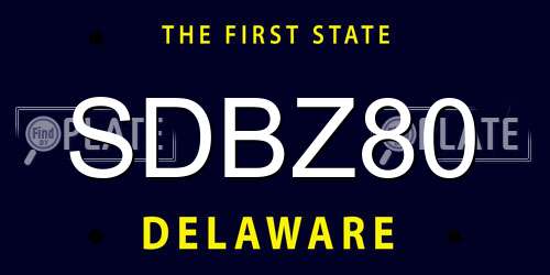 SDBZ80 Delaware License Plate