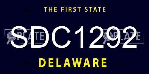 SDC1292 Delaware License Plate