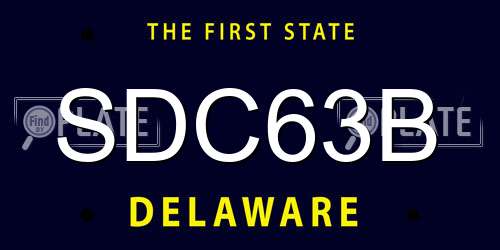 SDC63B Delaware License Plate