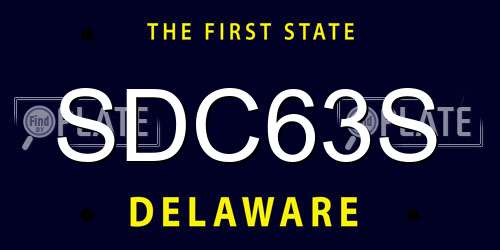SDC63S Delaware License Plate