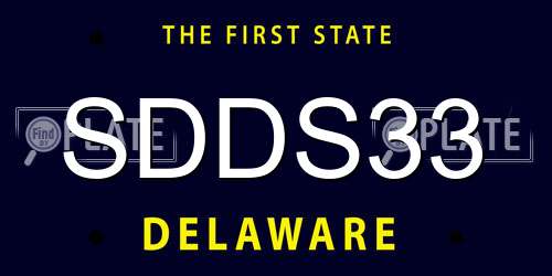 SDDS33 Delaware License Plate