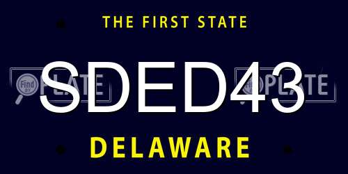 SDED43 Delaware License Plate