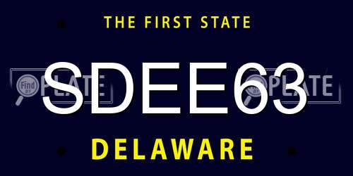 SDEE63 Delaware License Plate
