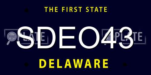 SDEO43 Delaware License Plate
